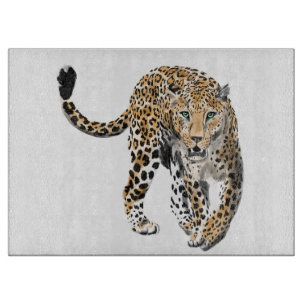 Aquarellleopard-Urwaldkatze grün gestrichen Schneidebrett