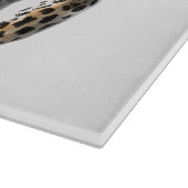 Aquarellleopard-Urwaldkatze grün gestrichen Schneidebrett (Ecke)