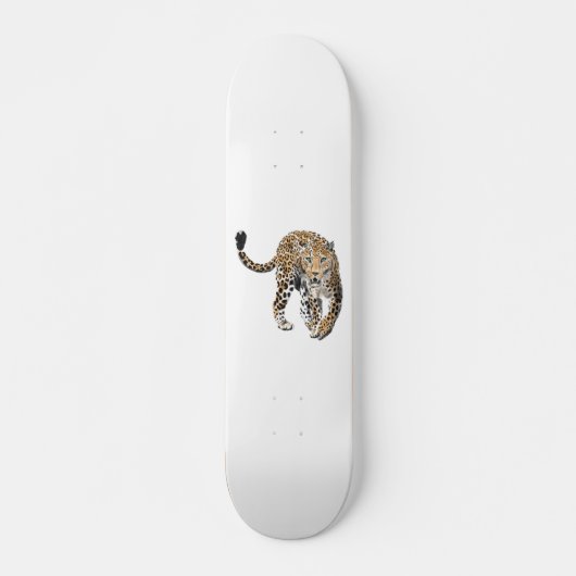 Aquarellleopard-Urwaldkatze grün gestrichen Skateboard (Vorne)