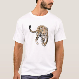Aquarellleopard-Urwaldkatze grün gestrichen T-Shirt