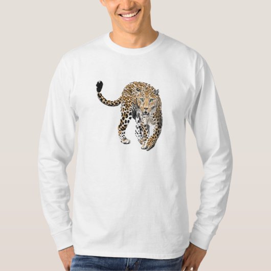 Aquarellleopard-Urwaldkatze grün gestrichen T-Shirt (Vorderseite)
