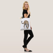 Aquarellleopard-Urwaldkatze grün gestrichen Tasche (Am Model)
