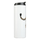 Aquarellleopard-Urwaldkatze grün gestrichen Thermosbecher (Nach links gedreht)