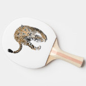 Aquarellleopard-Urwaldkatze grün gestrichen Tischtennis Schläger (Seitenansicht)
