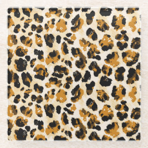 Aquarellleoparde, Farbverlauf von Krawatte und Far Glasuntersetzer