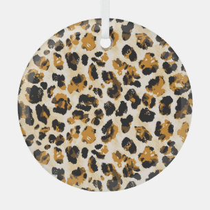 Aquarellleoparde, Farbverlauf von Krawatte und Far Ornament Aus Glas