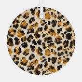 Aquarellleoparde, Farbverlauf von Krawatte und Far Ornament Aus Glas (Rückseite)