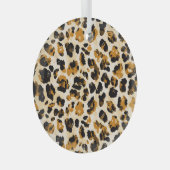 Aquarellleoparde, Farbverlauf von Krawatte und Far Ornament Aus Glas (Vorderseite Rechts)