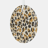 Aquarellleoparde, Farbverlauf von Krawatte und Far Ornament Aus Glas (Vorderseite links)