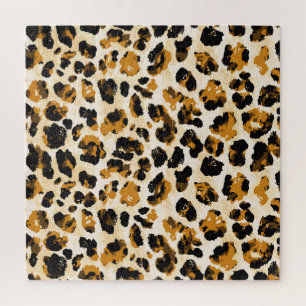 Aquarellleoparde, Farbverlauf von Krawatte und Far Puzzle