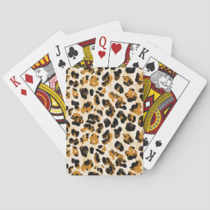 Aquarellleoparde, Farbverlauf von Krawatte und Far Spielkarten