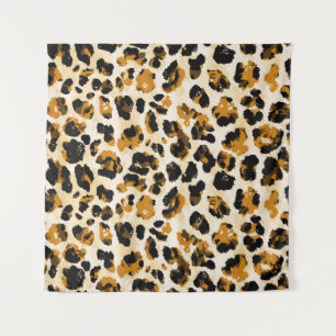 Aquarellleoparde, Farbverlauf von Krawatte und Far Wandteppich