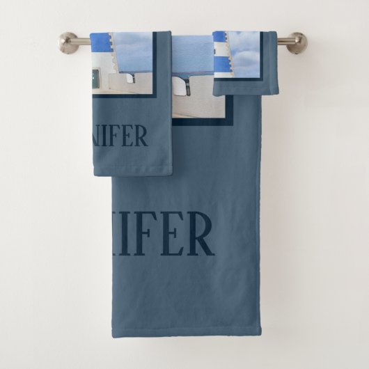 Aquarellleuchtturm Badhandtuch Set (Insitu)