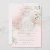 Aquarelllicht & Airy Bridal Gown Dusche Einladung (Vorderseite)