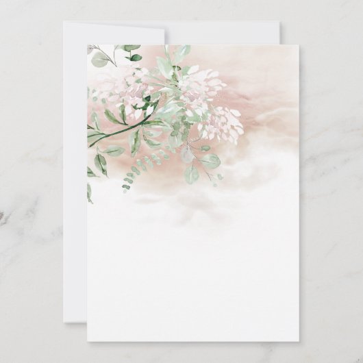 Aquarelllicht & Airy Bridal Gown Dusche Einladung (Rückseite)