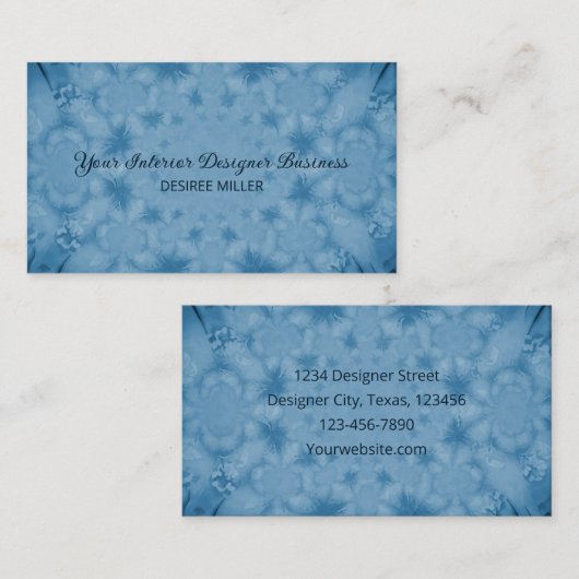 Aquarelllicht Blaue Vintage Antike Textur Visitenkarte (Vorne/Hinten)