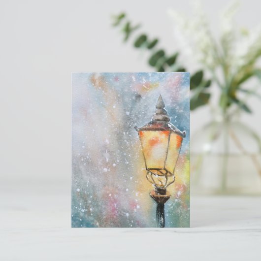 Aquarelllicht Weihnachtskarte Postkarte (Stehend Vorderseite)