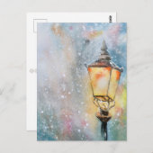 Aquarelllicht Weihnachtskarte Postkarte (Vorne/Hinten)