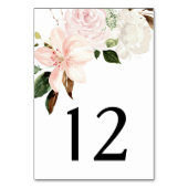 Aquarelllien, Magnolien, Rose Peonies | Tischnummer (Rückseite)