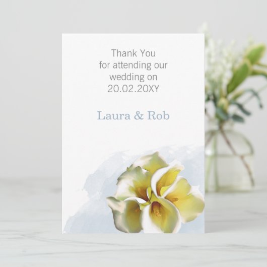 Aquarelllienlililies Hochzeitsdankkarten Dankeskarte (Stehend Vorderseite)