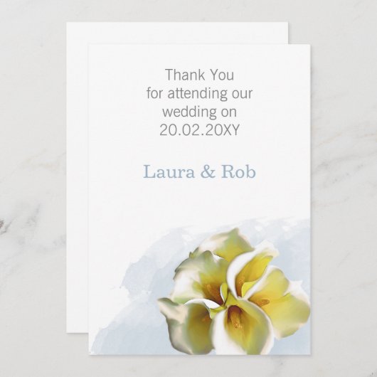 Aquarelllienlililies Hochzeitsdankkarten Dankeskarte (Vorne/Hinten)