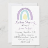Aquarelllik Regenbogen Babydusche Einladung (Vorderseite)
