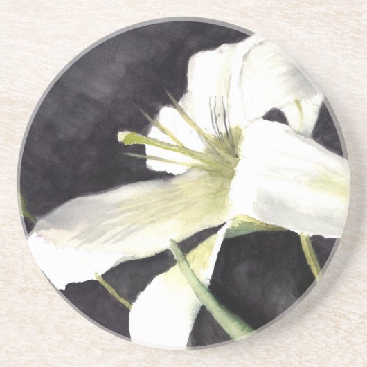 Aquarelllilie durch "Kunst durch Heide " Getränkeuntersetzer (Vorne)