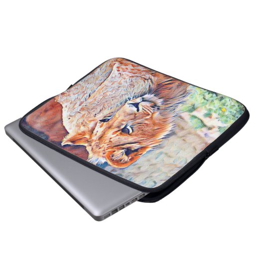 Aquarelllion Laptopschutzhülle (Vorne Knopf)