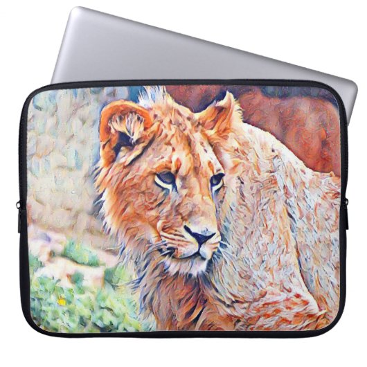 Aquarelllion Laptopschutzhülle (Vorderseite)