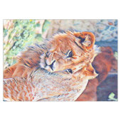 Aquarelllion Tischdecke (Vorderseite (Horizontal))