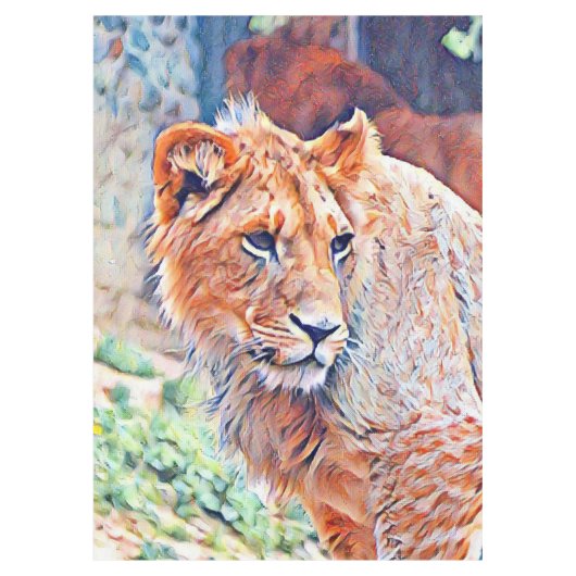 Aquarelllion Tischdecke (Vorderseite)