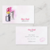 Aquarelllipstick Makeup artist Business Cards Visitenkarte (Vorne/Hinten)