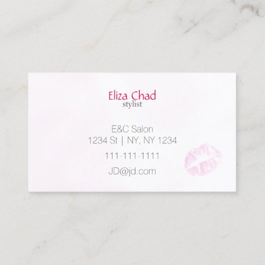 Aquarelllipstick Makeup artist Business Cards Visitenkarte (Rückseite)