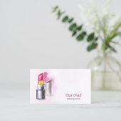 Aquarelllipstick Makeup artist Business Cards Visitenkarte (Stehend Vorderseite)