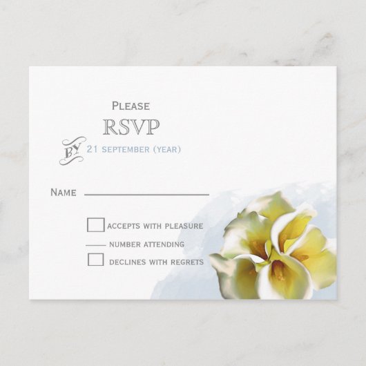 Aquarelllische Hochzeit RSVP Einladungspostkarte (Vorderseite)