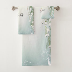 Aquarelllische Lilie des Valley Towel Set