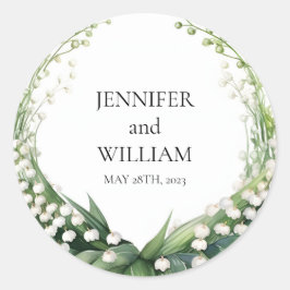Aquarelllische Lily des Brautparty Runder Aufkleber