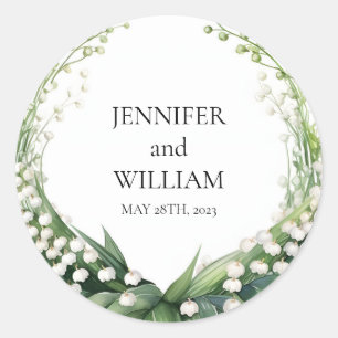 Aquarelllische Lily des Brautparty Runder Aufkleber