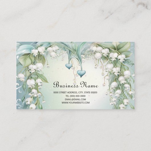 Aquarelllische Lily of the Valley Business Card Visitenkarte (Rückseite)