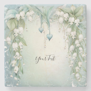 Aquarelllische Lily of the Valley Stone Untersetze Steinuntersetzer