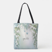Aquarelllische Lily of the Valley Tote Bag Tasche (Rückseite)