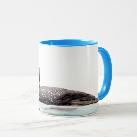 Aquarellloon-Kunst Tasse (VorderseiteRechts)