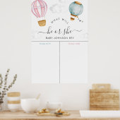 Aquarellluftballon Er oder sie Geschlechterdarstel Poster (Küche)