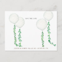 Aquarellluftballons mit grünem Verzweig