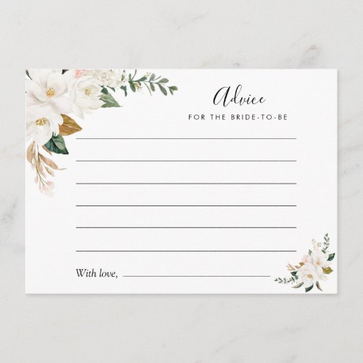 Aquarellmagnolik & Rosa Hinweiskarte (Vorderseite)