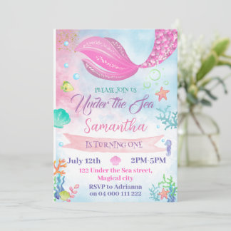 Aquarellmaid 1. 2. 3. 4. 5. Geburtstag Einladung