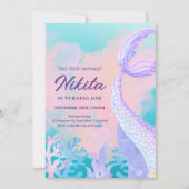 Aquarellmaid 1. Geburtstag Einladung (Vorderseite)