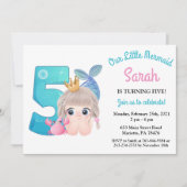 Aquarellmaid 5. Geburtstagsparty Einladung (Vorderseite)