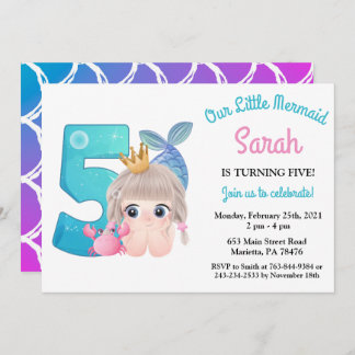 Aquarellmaid 5. Geburtstagsparty Einladung