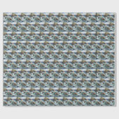 Aquarellmaid auf Felsen Geschenkpapier (Flach)